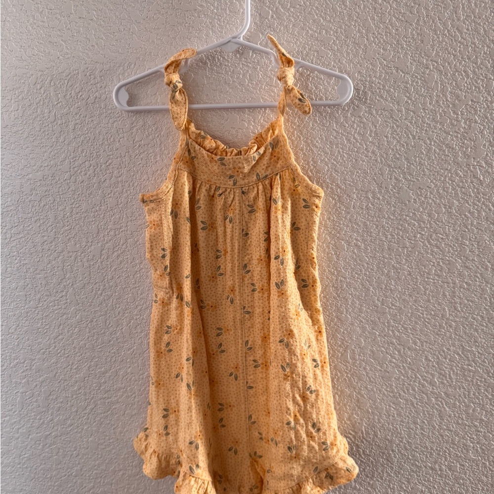 Floral Yellow Kids One Piece